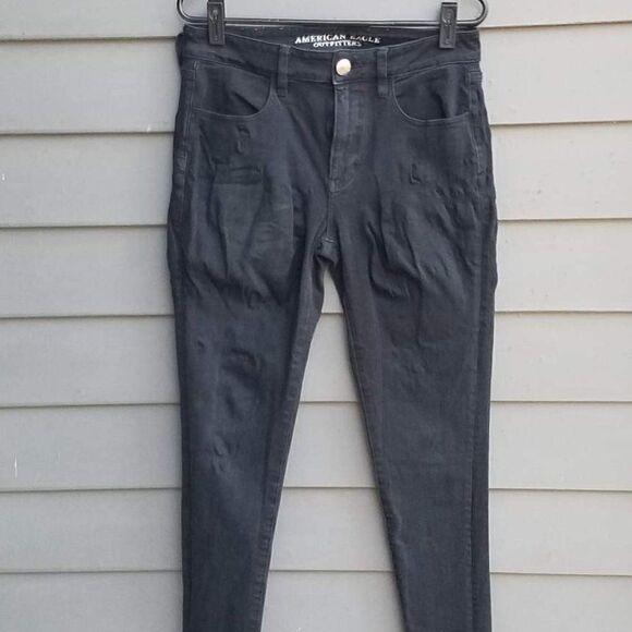 American Eagle Black 360 Super Stretch Hi Rise Jeggins Size 8Short - Picture 4 of 11